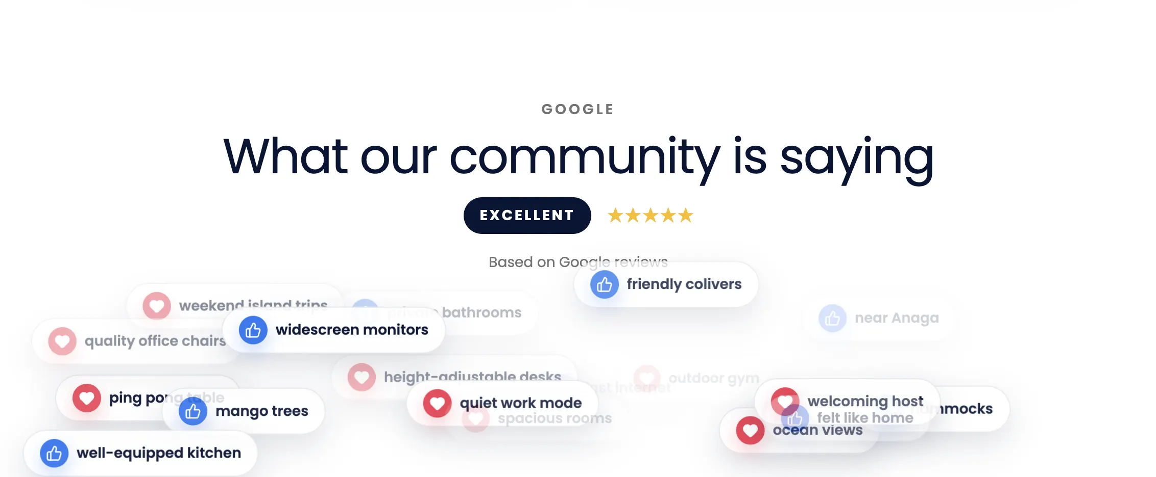 Blue Paradise coliving website homepage hero