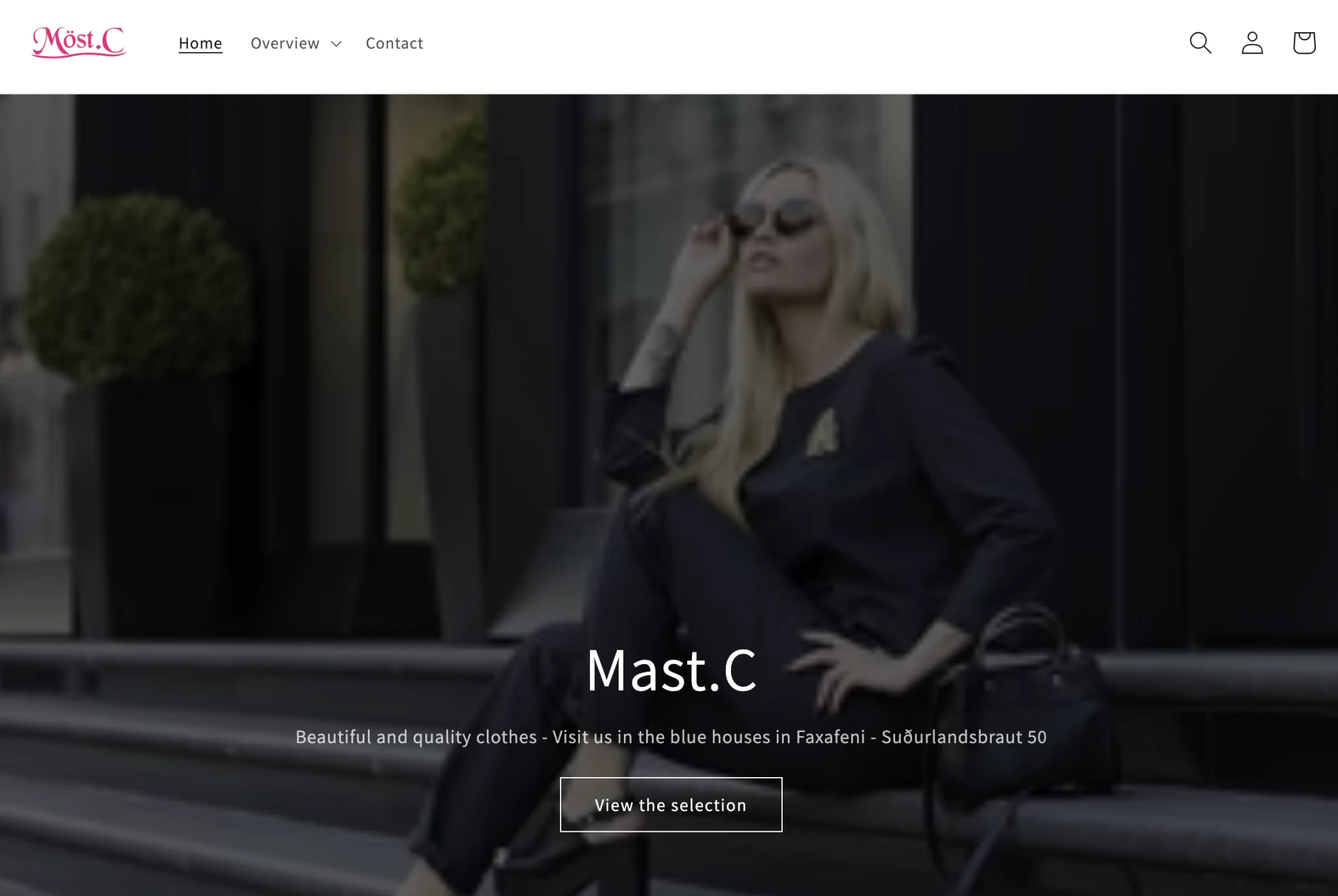 Möst C Shopify homepage for the Reykjavík fashion boutique.